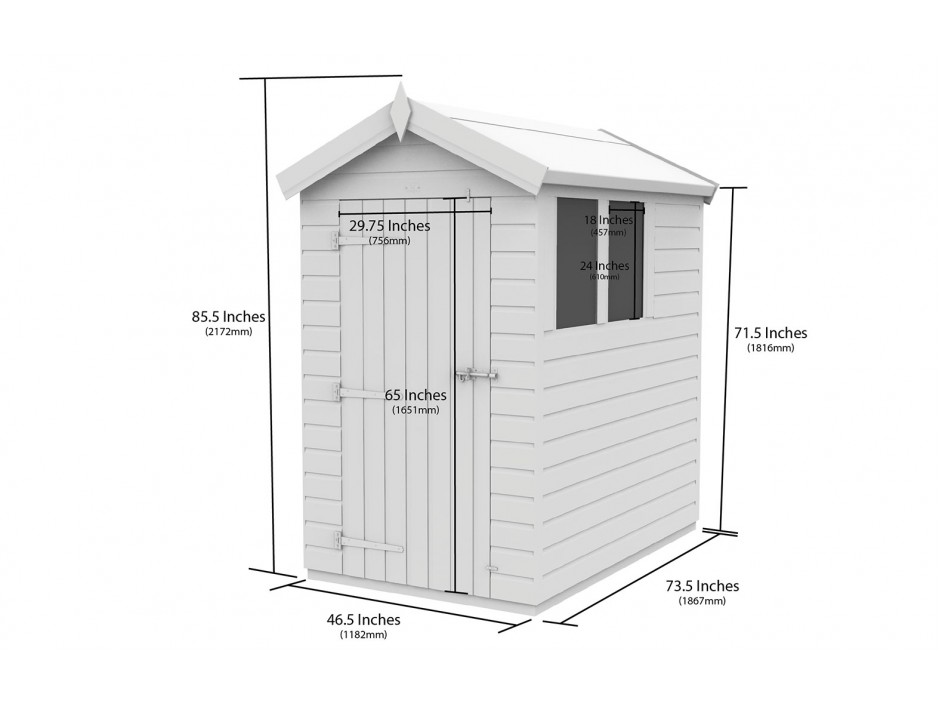 4ft x 6ft Apex Shed