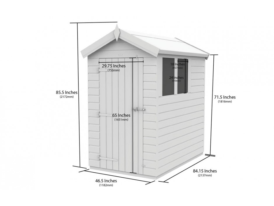 4ft x 7ft Apex Shed