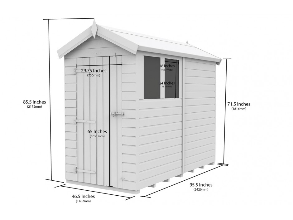 4ft x 8ft Apex Shed