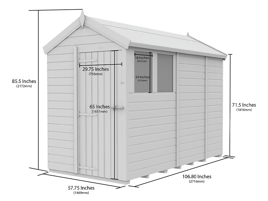 5ft x 9ft Apex Shed