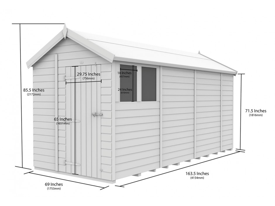 6ft x 14ft Apex Shed