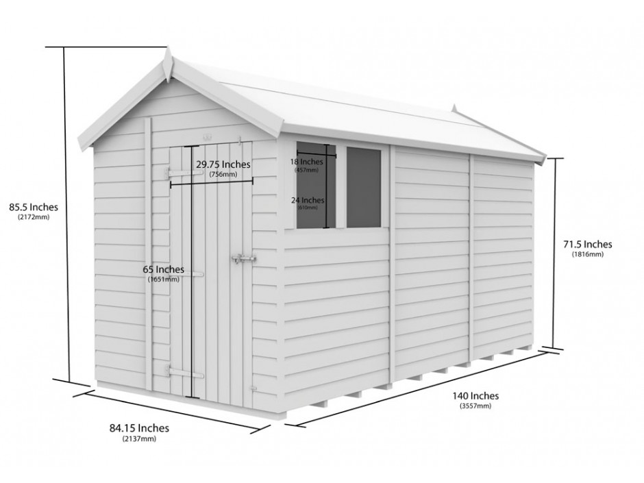 7ft x 12ft Apex Shed