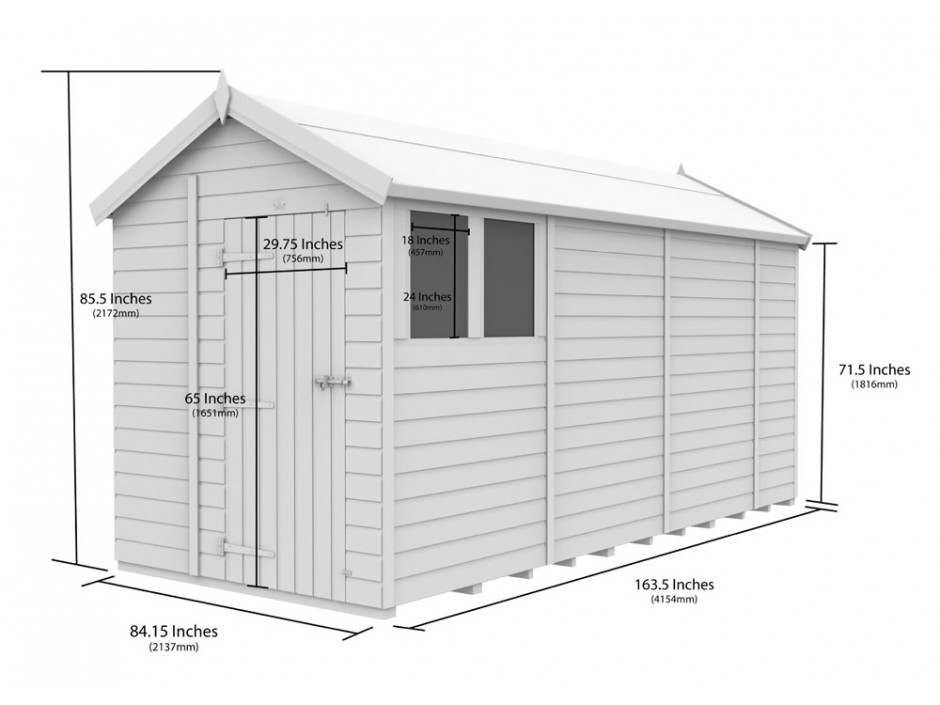 7ft x 14ft Apex Shed