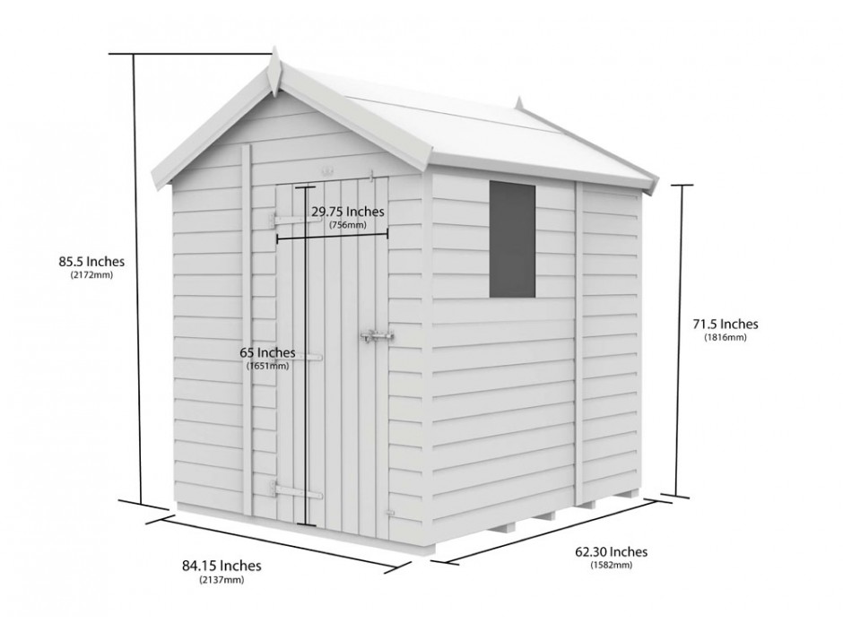 7ft x 5ft Apex Shed