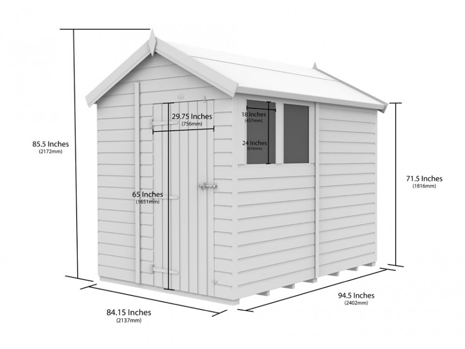 7ft x 8ft Apex Shed