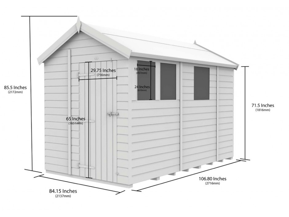 7ft x 9ft Apex Shed