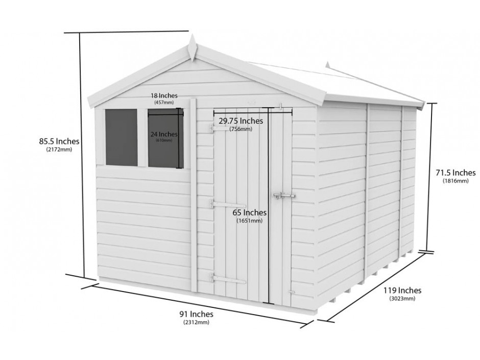 8ft x 10ft Apex Shed