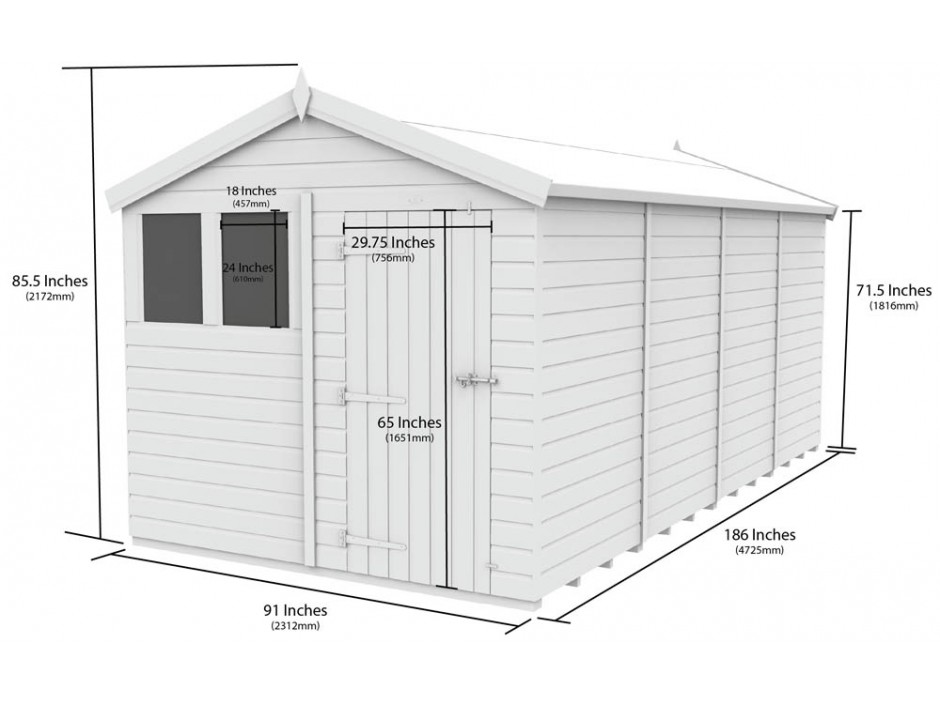 8ft x 16ft Apex Shed