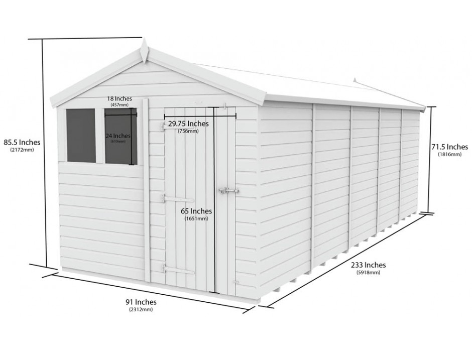 8ft x 20ft Apex Shed