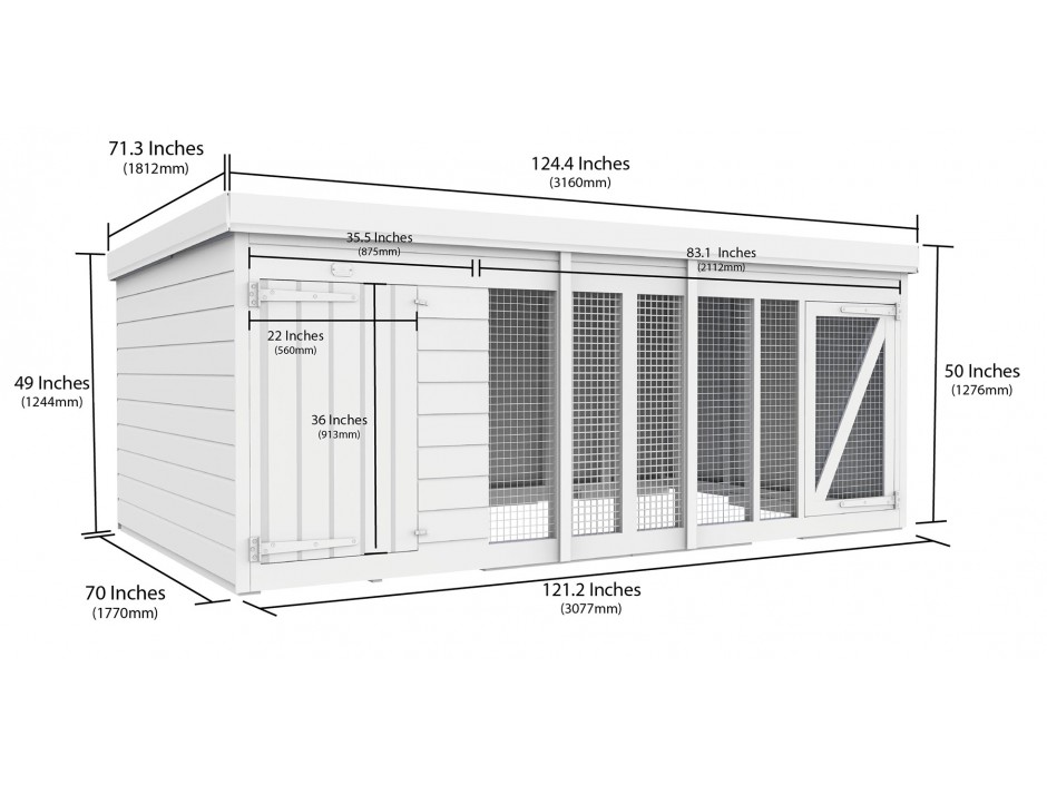 10ft x 6ft Dog Kennel and Run