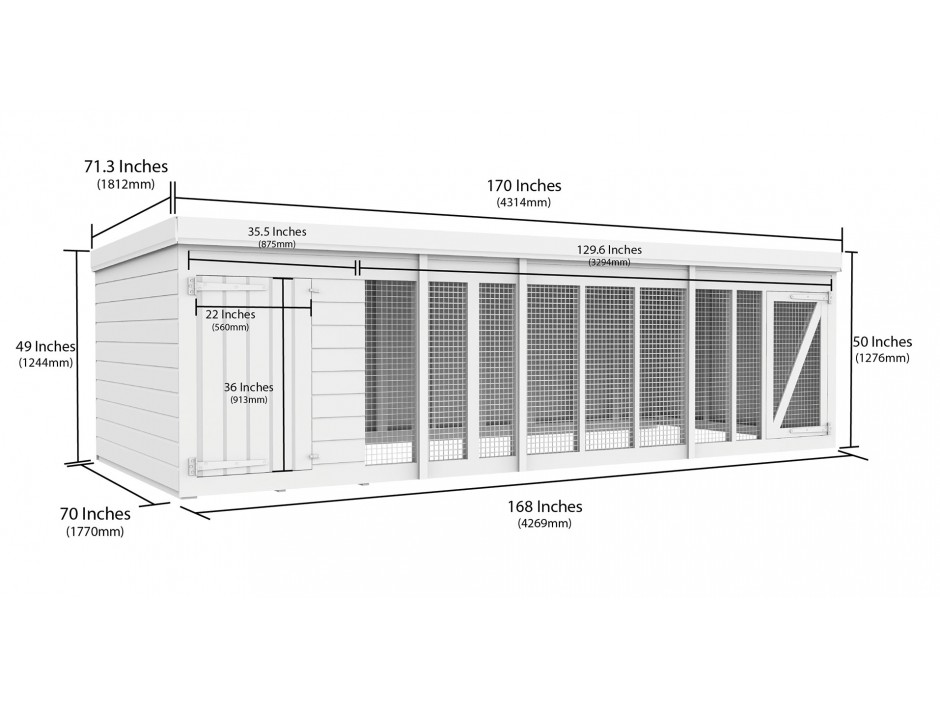 14ft x 6ft Dog Kennel and Run