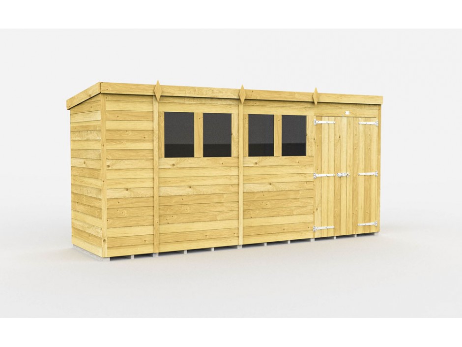 15ft x 4ft Pent Shed