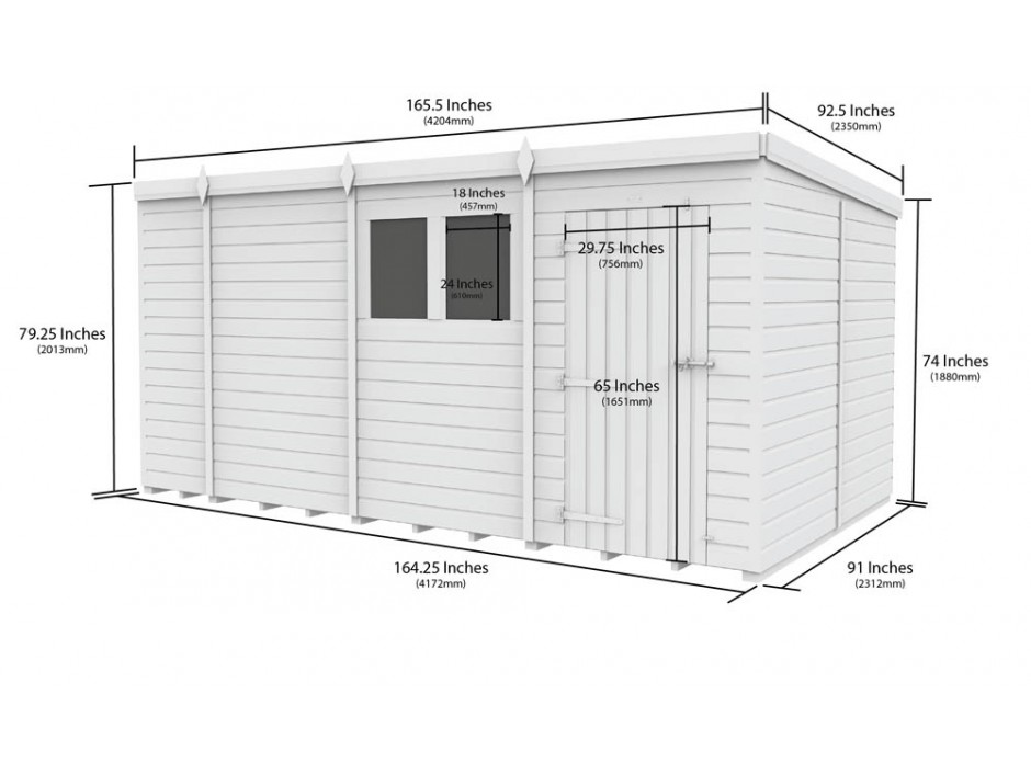 14ft x 8ft Pent Shed