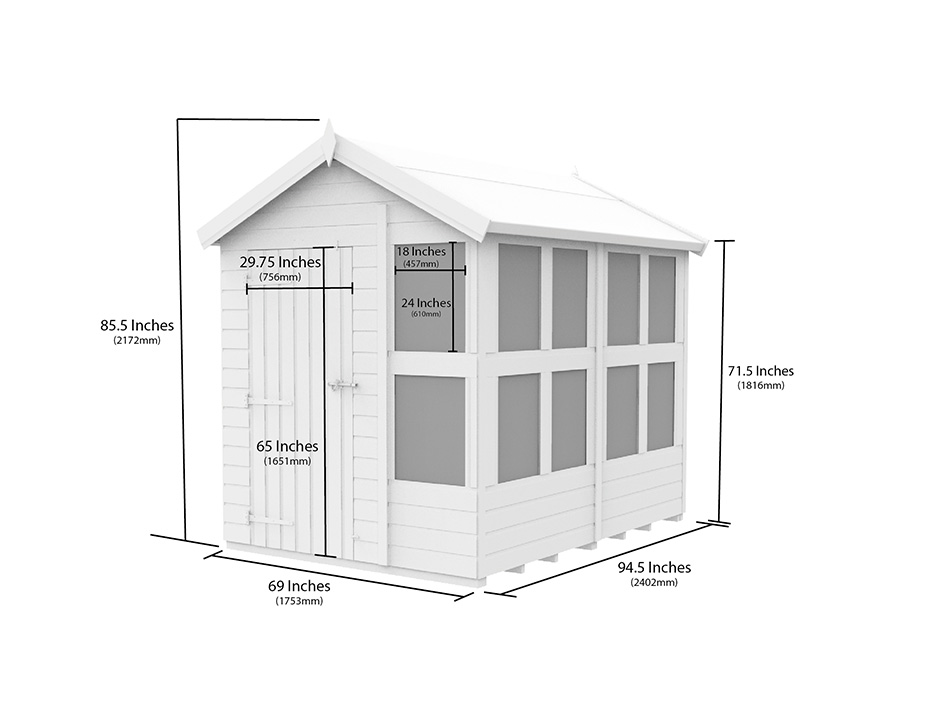 8ft x 6ft Apex Potting Shed