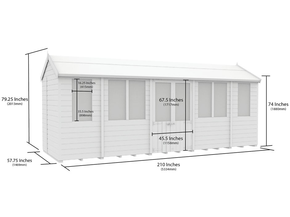 5ft x 18ft Apex Summer House