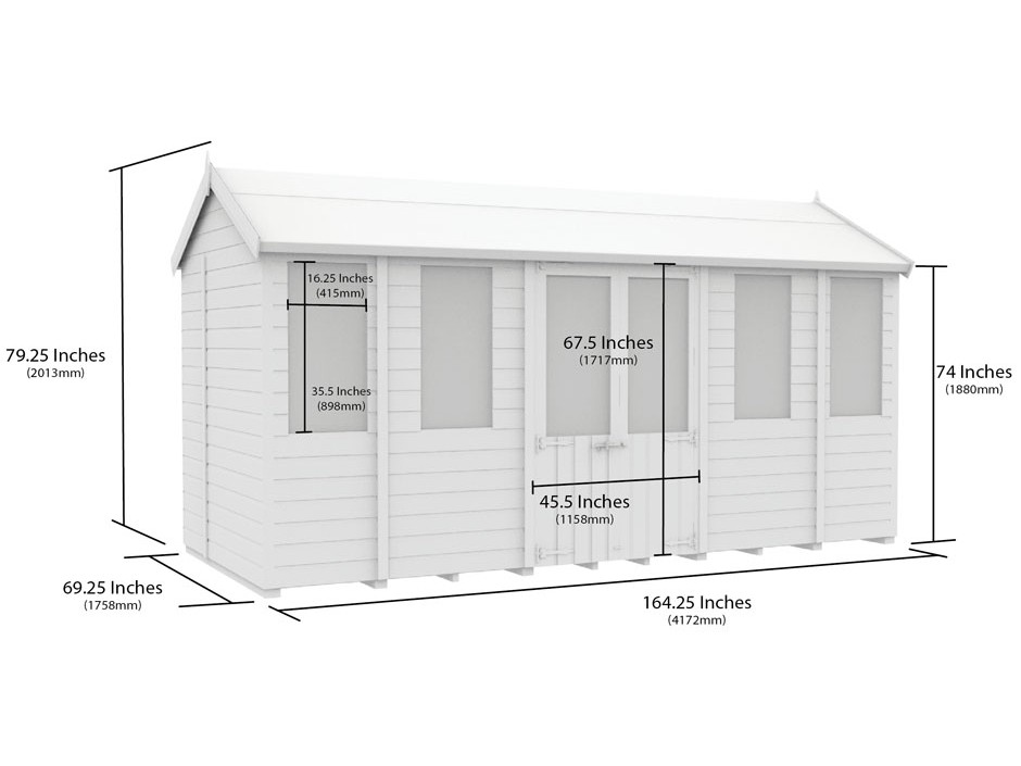 6ft x 14ft Apex Summer House