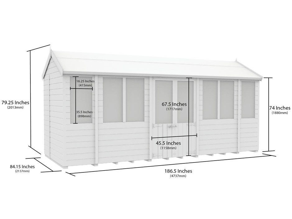 7ft x 16ft Apex Summer House