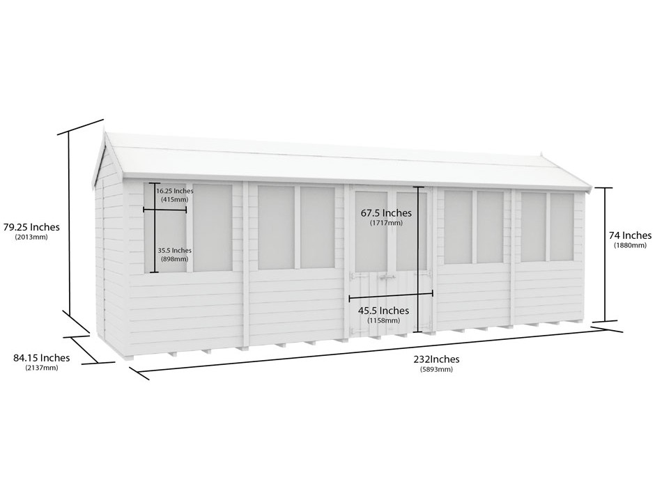 7ft x 20ft Apex Summer House