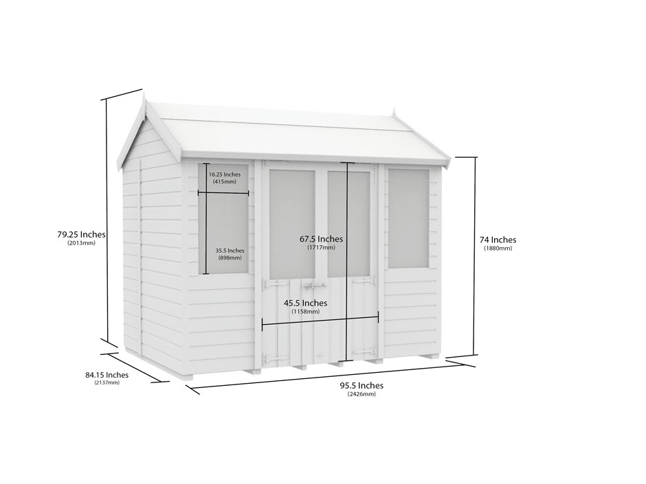 7ft x 8ft Apex Summer House