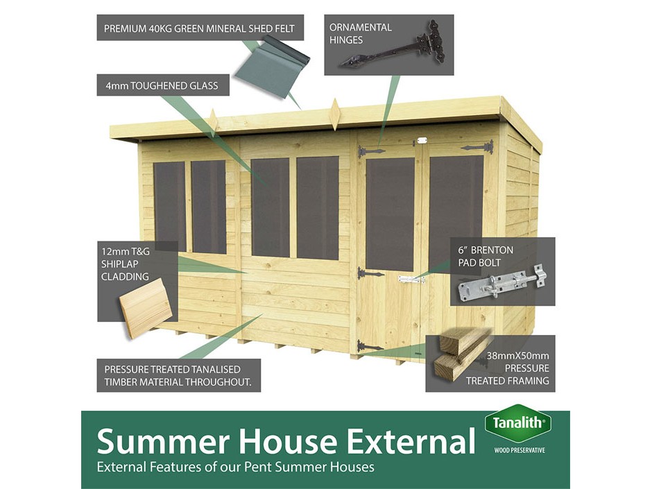 4ft x 8ft Apex Summer House