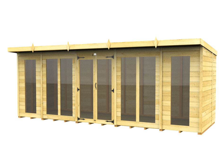 18ft x 8ft Pent Summer House (Full Height Window)