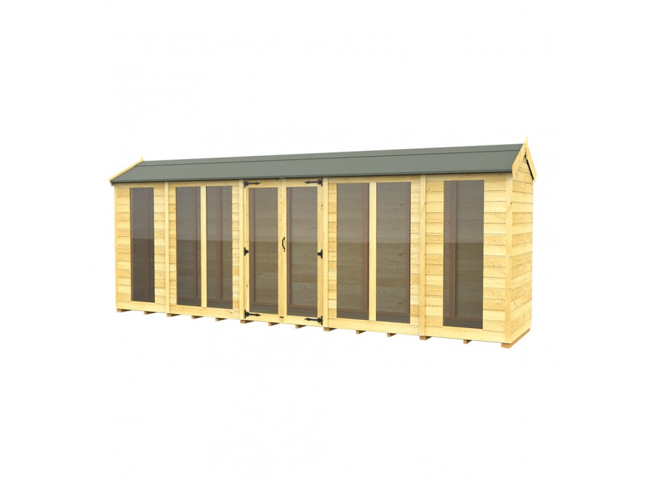 4ft x 18ft Apex Summer House (Full Height Window)