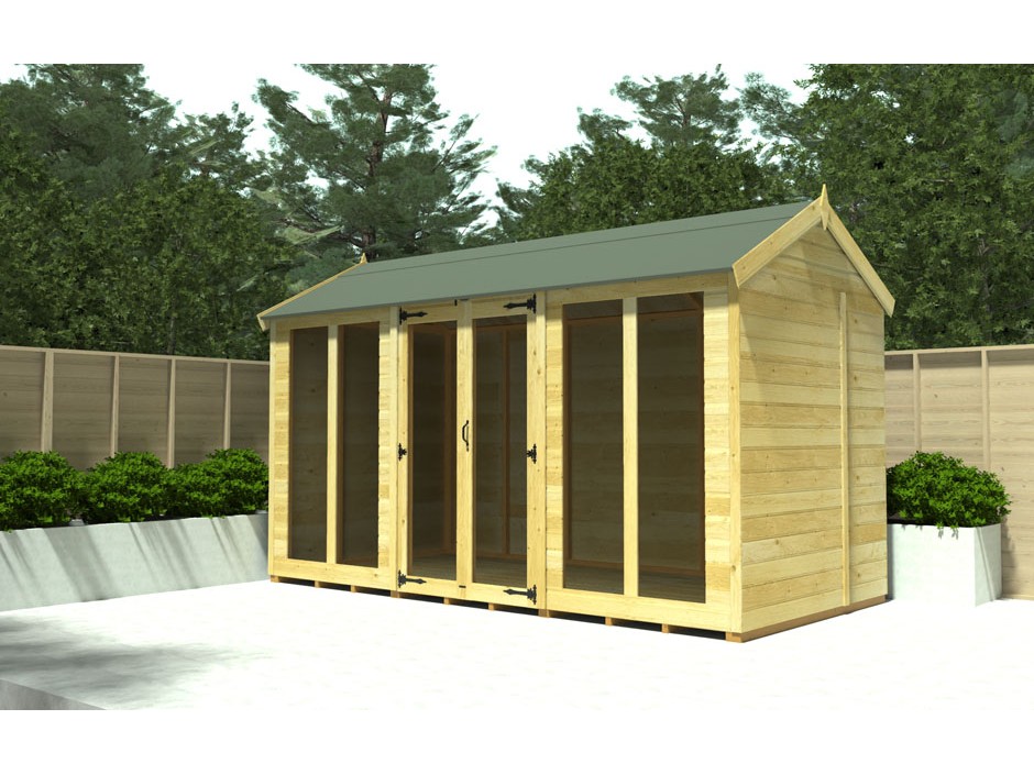 6ft x 8ft Apex Summer House (Full Height Window)