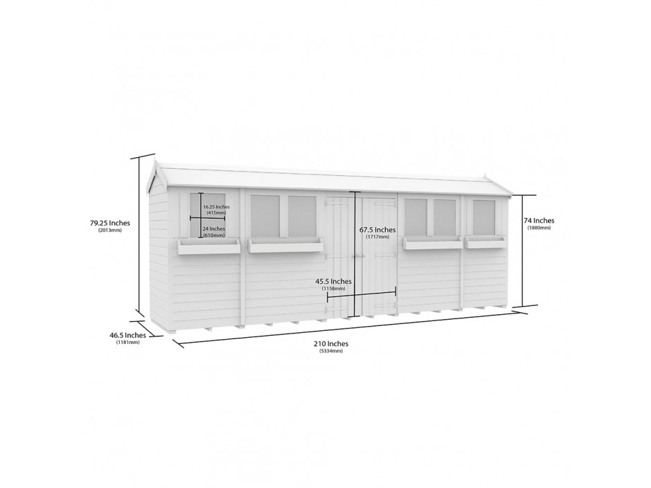 4ft x 18ft Apex Summer Shed