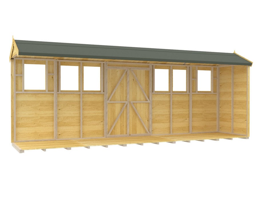 4ft x 18ft Apex Summer Shed