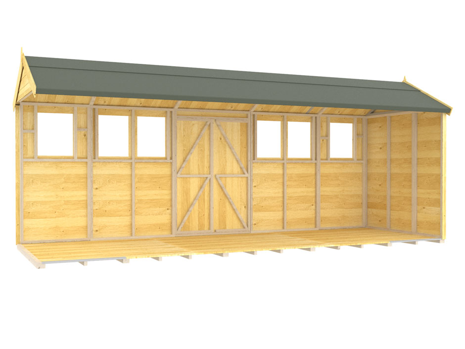 5ft x 18ft Apex Summer Shed