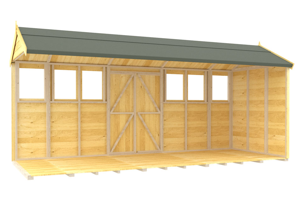 6ft x 16ft Apex Summer Shed