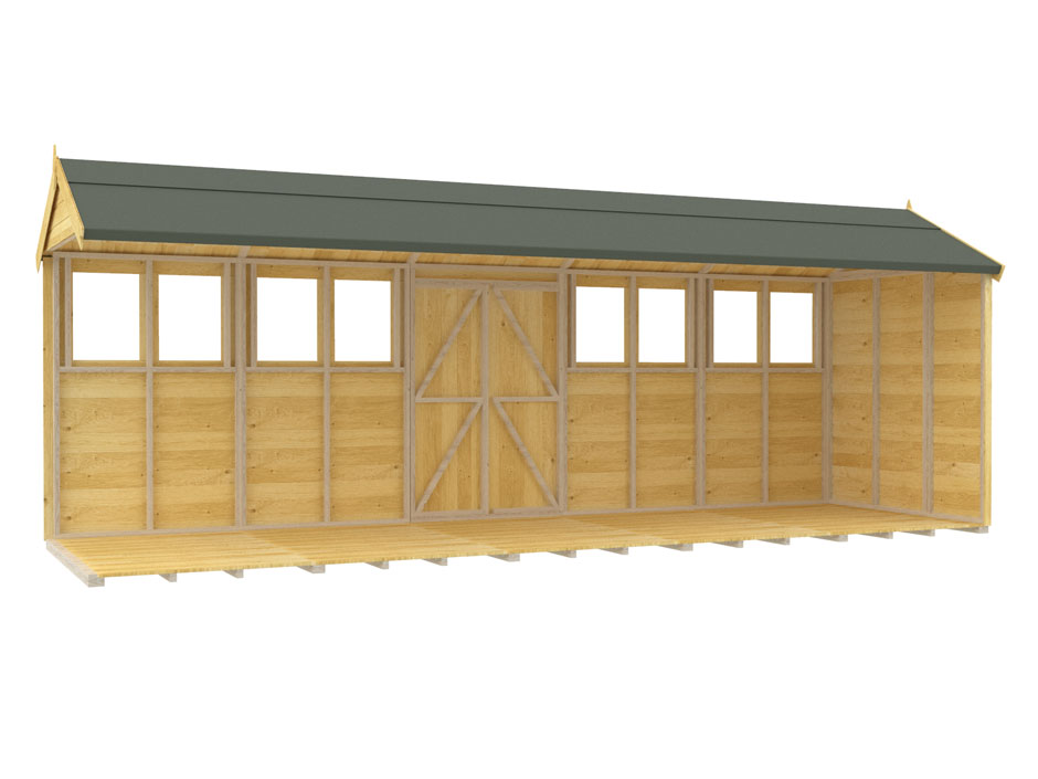 6ft x 20ft Apex Summer Shed