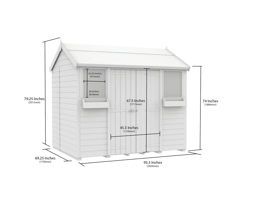 6ft x 8ft Apex Summer Shed