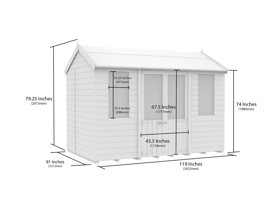 8ft x 10ft Apex Summer Shed